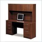Bestar Embassy L shape Wood Home Office Computer Desk in Tuscany Brown