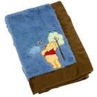Crown Crafts Disney Pooh Up and Away Cuddle Plush Blanket, Blue