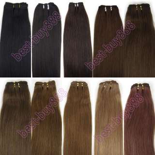 16 18 20 Weft Indian human Remy hair extension10 colors Straight 