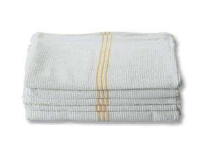 60 pc GOLD STRIPED RIBBED BAR MOPS KITCHEN TOWELS 32oz  