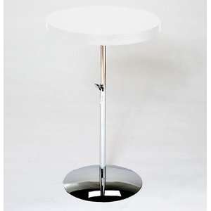   21234 Ricardo Adjustable Side Table  White Lacquer Chrome Home