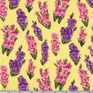  45 Wide Flower of the Month Gladiolus 08 Yellow Fabric 