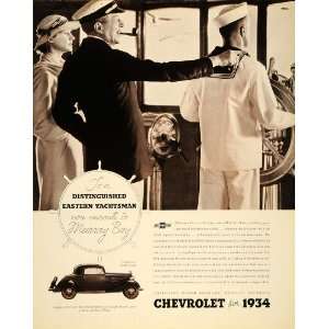  1934 Ad Navy Captain Sailor Chevrolet Chevy Automobiles 