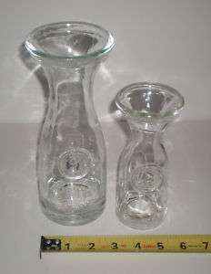 Glass Carafe Set SVAT 1/2 & ROMA 1/4 Litro Bottle Italy  