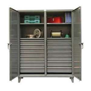  Stronghold Double Door, Locking Cabinet W/Drawers 60 X 24 
