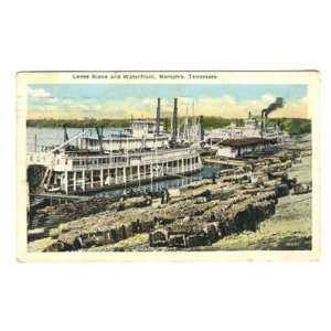    Levee Scene & Waterfront Postcard Memphis TN 1927 