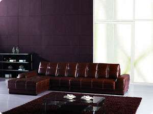 Modern tufted leather sectional sofa chaise chair set  