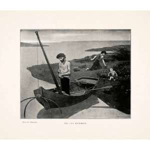 1903 Print Poor Fisherman Children Boat Sail Shore Puvis de Chavannes 