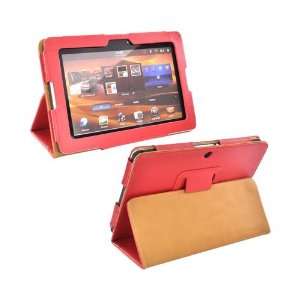  Red Brown Premium Leather Stand Case Cover w Magnetic 