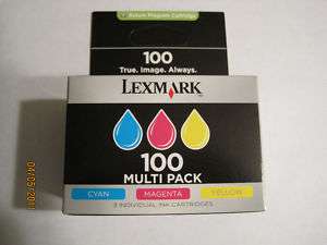 LEXMARK #100 MULTI PACK 3 INK CARTRIDGES BRAND NEW  