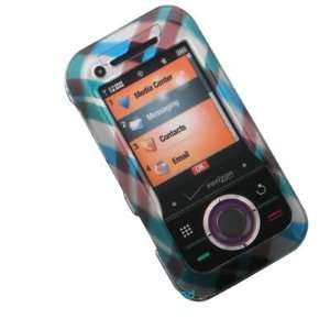 Crystal Hard BLUE Cover Case with CHECKERED Design for Motorola Rival 