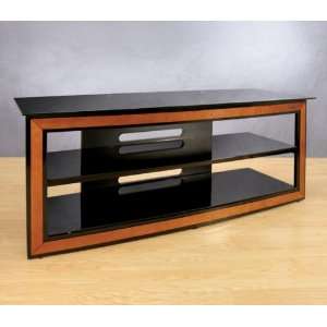  High Gloss Black Steel & Wood AV Stand Furniture & Decor