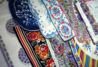 Vintage Hankies Lot ~ Blue & Purple ~ Flowers ~ Handkerchief  