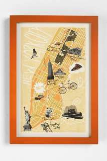 UrbanOutfitters  NYC Map Collage Framed Print