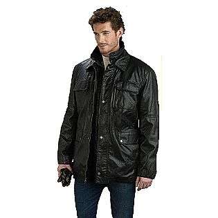 Mens Leather Like 4 Pocket Jacket  Excelled Clothing Mens Outerwear 