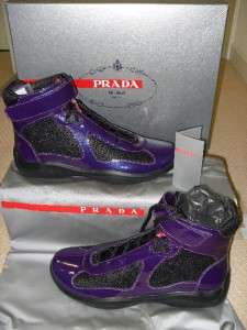 Prada Men Signature Sneaker Shoes Purp Size 8 NIB $495  