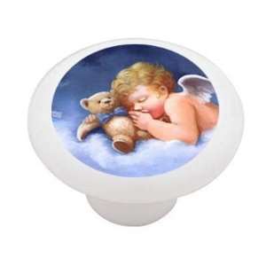 Sleeping Angel with Teddy Bear Decorative High Gloss Ceramic Drawer 