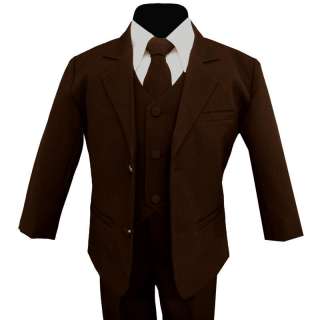 Brand New Boy Tuxedo Brown Suit W/ Tie size XL 18 24 mo  