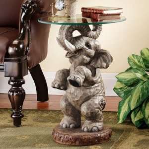 Good Fortune Elephant Glass Topped Table 