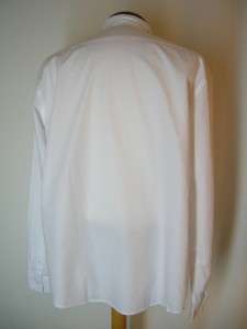 BURBERRY White Cotton Tuxedo Pleated Front Mens Shirt XL NWT $295 