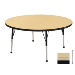   Maple Round Adjustable Activity Table with Maple Edge and Black