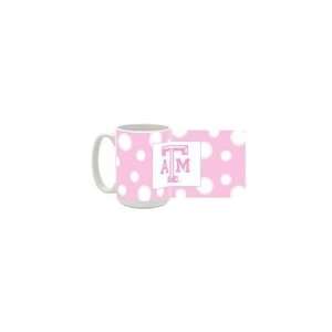  Texas A&M Aggies (Pink Polka Dot) 15oz Ceramic Mug Sports 