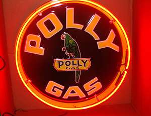 24 Round Polly Neon Sign *Gas & Oil*  