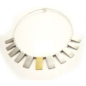   Silver Necklace with 24 K Gold Appliqué Cris Gibson Jewelry