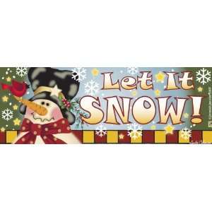   Art Snaps Mailbox Magnet Snowman & Cardinal Let It Snow Arts, Crafts
