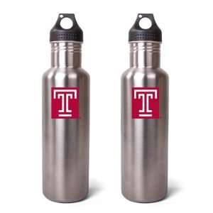 Temple Owls Stainless Steel Water Bottle   2 Pack