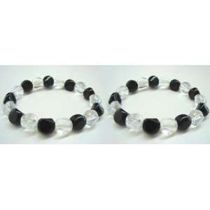  Fashion Jewelry ~ Natural Hematite Crystal Beads and Clear 