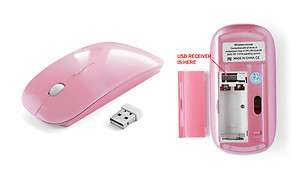 Pink 3D 2.4g Wireless Optical Laptop PC Mouse For All Computer  
