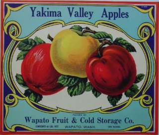 Yakima Valley Apple Crate Label Wapato, WA  