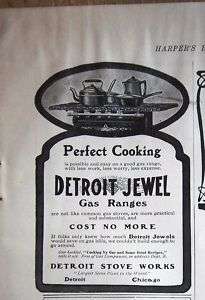 1902 Detroit Jewel Gas Range Stove Ad  