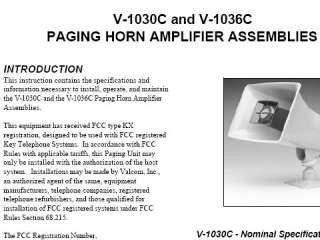 Valcom V 1030C Paging Horn Amplifier Assemblies.  