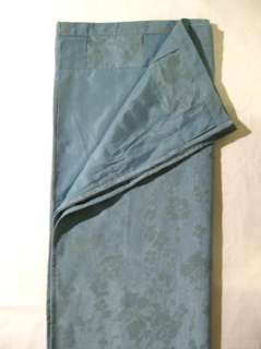 PIER 1~pair/2 LINED panels/curtain/BLACK out/jacquard/damask~BLUE 