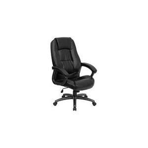  Waterfall Seat Eco Friendly High Back Black Leather 