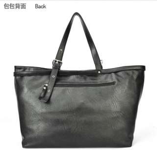 Womens Studded Satin Faux Leather Zip Black Large Totes Shopper 