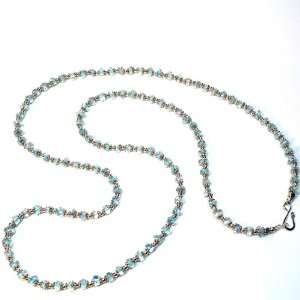    Sterling Silver Blue Topaz Long Necklace, 37 Inches Jewelry
