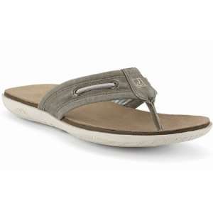  Mens Sperry A/O Thongs Olive Salt Washed Canvas 