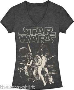 New Authentic Star Wars Poster Ladies V Neck T Shirt  