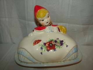LITTLE RED RIDING HOOD POPPIES BUTTER DISH  