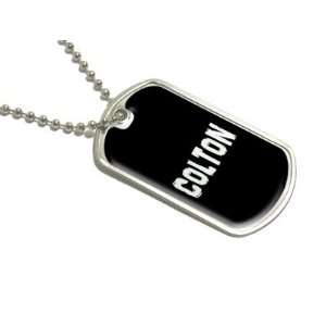 Colton   Name Military Dog Tag Luggage Keychain