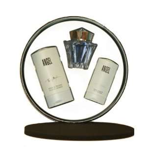 ANGEL Perfume. 3 PC. GIFT SET ( EAU DE PARFUM SPRAY REFILLABLE 0.85 oz 