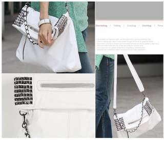 White Fashionable Casual Lady Hobo PU leather handbag shoulder bag H12