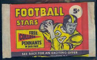 1961 Nu Card Football Unopened Wax Pack With Roman Gabriel Visible on 