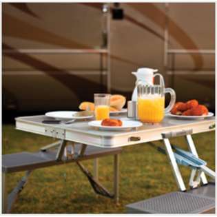 Picnic Time Folding Picnic Table with 4 Seats   Red 
