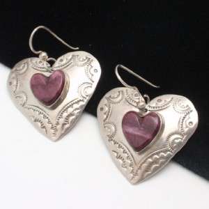 Heart Earrings Spiny Oyster Sterling Silver Joan Slifka Vintage  