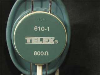 VINTAGE TELEX HEADPHONES model # 610 1 WORKS  