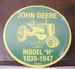 John Deere Aluminum Round Sign Model tractor vintage  